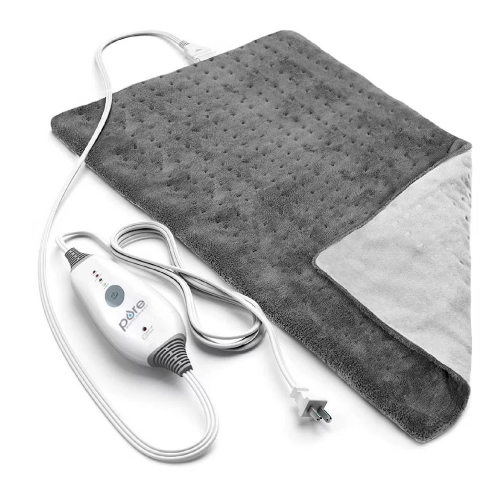 Pure Enrichment PureRelief 4 Heat 2hr Deluxe Electric Heating Pad Gray 20”x24"